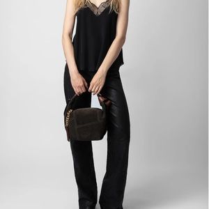 Le Cecilia Suede Patchwork Bag